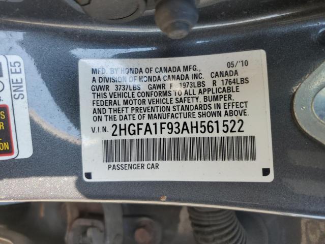 Photo 12 VIN: 2HGFA1F93AH561522 - HONDA CIVIC 