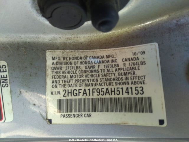 Photo 8 VIN: 2HGFA1F95AH514153 - HONDA CIVIC SDN 