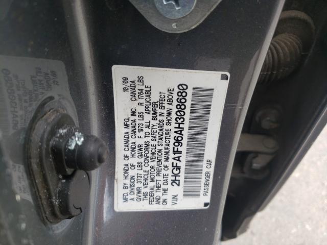 Photo 9 VIN: 2HGFA1F96AH308680 - HONDA CIVIC EXL 