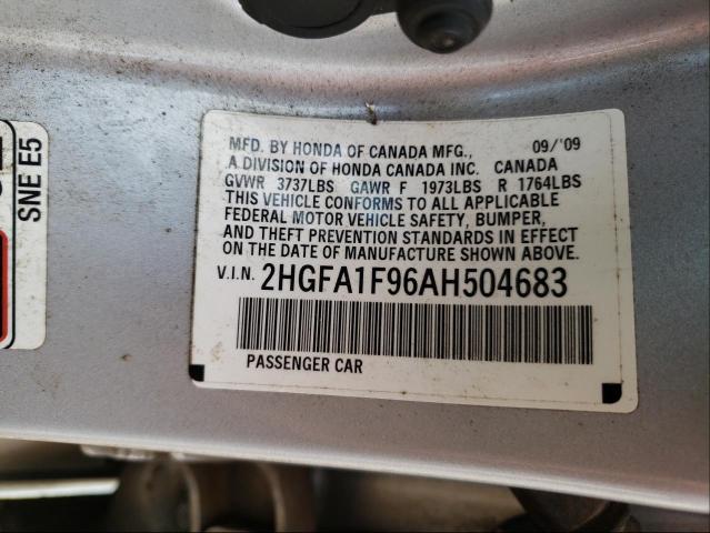 Photo 9 VIN: 2HGFA1F96AH504683 - HONDA CIVIC EXL 