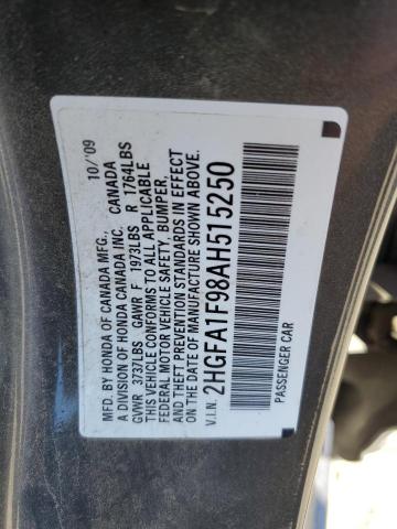 Photo 11 VIN: 2HGFA1F98AH515250 - HONDA CIVIC 