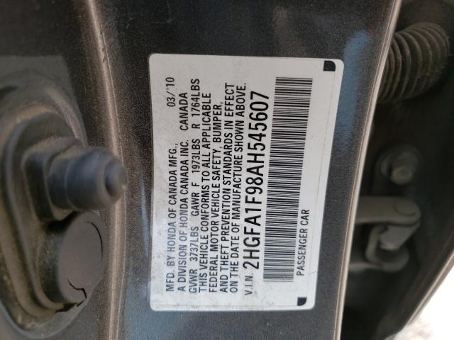 Photo 9 VIN: 2HGFA1F98AH545607 - HONDA CIVIC EXL 