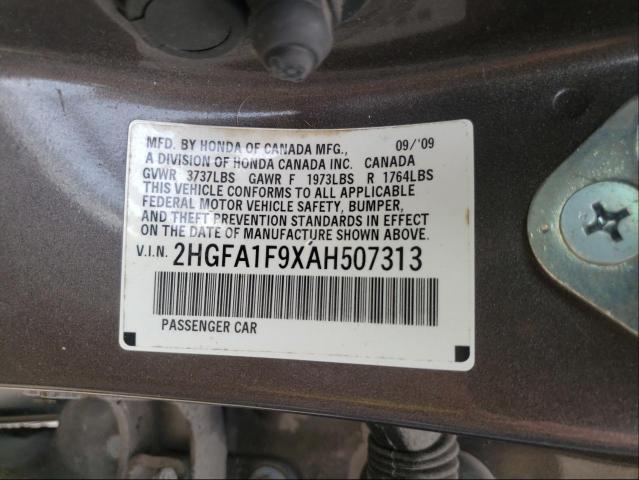 Photo 9 VIN: 2HGFA1F9XAH507313 - HONDA CIVIC EXL 