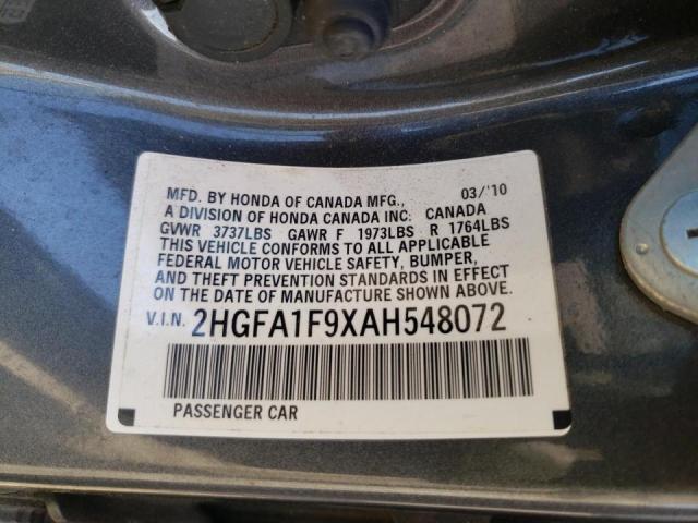 Photo 9 VIN: 2HGFA1F9XAH548072 - HONDA CIVIC EXL 