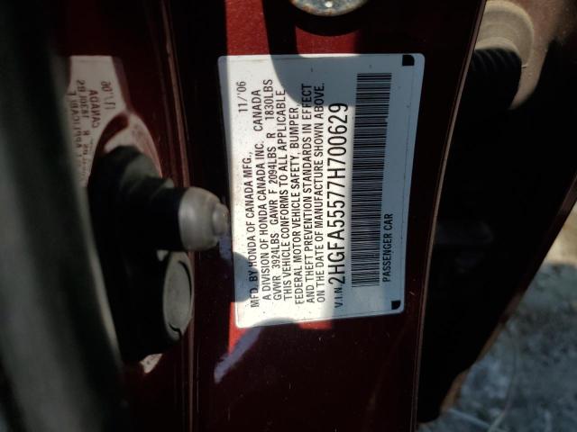 Photo 11 VIN: 2HGFA55577H700629 - HONDA CIVIC SI 