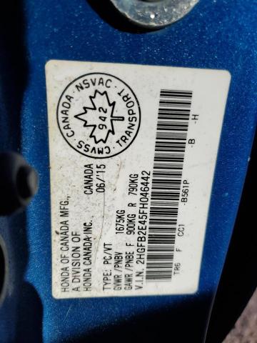 Photo 12 VIN: 2HGFB2E45FH046442 - HONDA CIVIC LX 