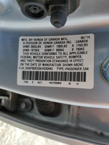 Photo 9 VIN: 2HGFB2E55EH530442 - HONDA CIVIC LX 