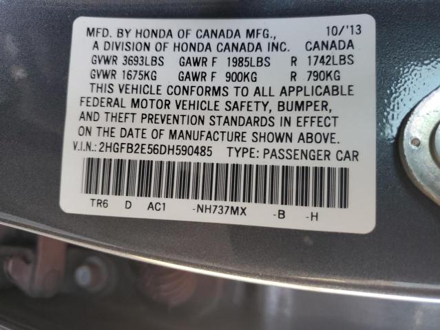 Photo 11 VIN: 2HGFB2E56DH590485 - HONDA CIVIC LX 