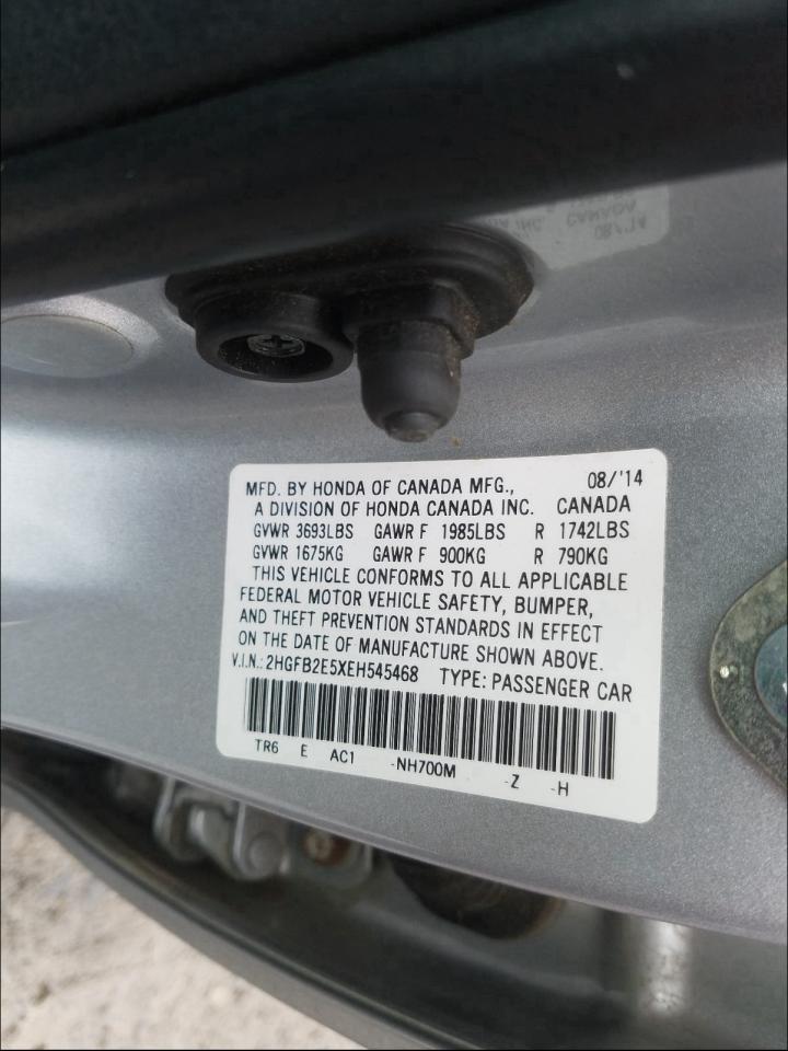 Photo 9 VIN: 2HGFB2E5XEH545468 - HONDA CIVIC LX 