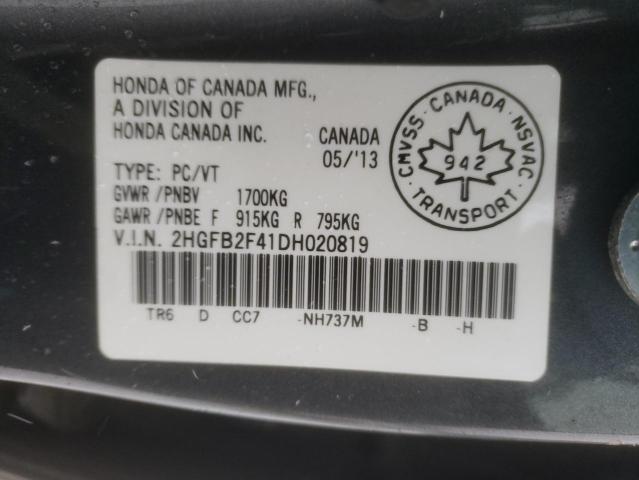 Photo 11 VIN: 2HGFB2F41DH020819 - HONDA CIVIC LX 