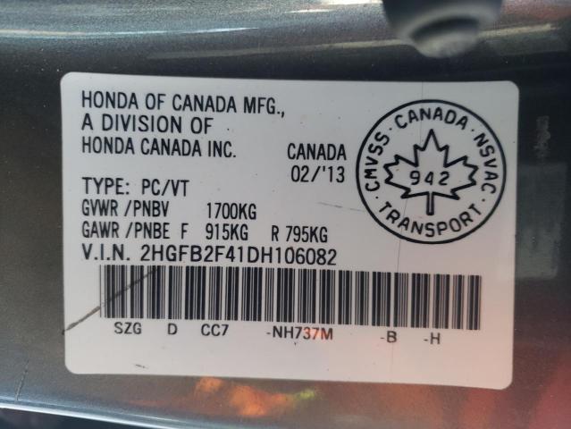 Photo 11 VIN: 2HGFB2F41DH106082 - HONDA CIVIC LX 