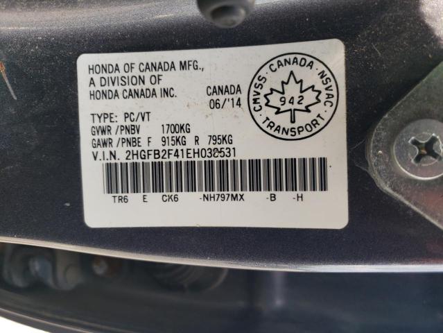 Photo 11 VIN: 2HGFB2F41EH038531 - HONDA CIVIC LX 