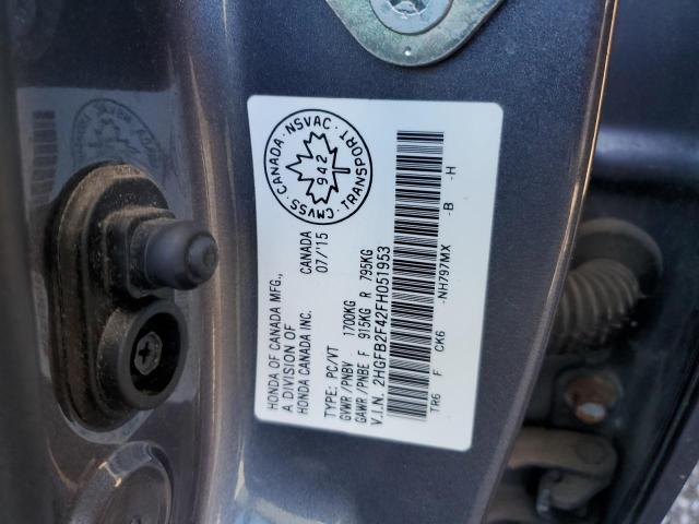 Photo 11 VIN: 2HGFB2F42FH051953 - HONDA CIVIC 