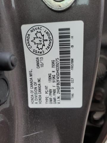 Photo 11 VIN: 2HGFB2F45DH039275 - HONDA CIVIC LX 