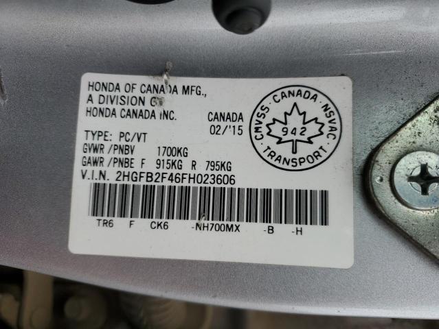 Photo 11 VIN: 2HGFB2F46FH023606 - HONDA CIVIC 