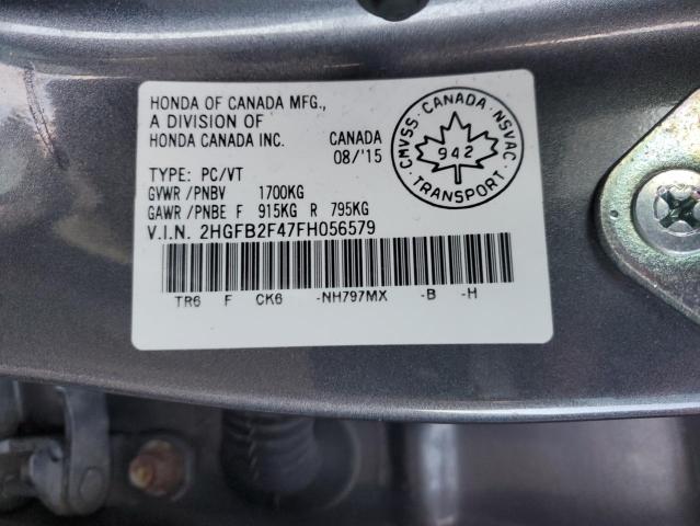 Photo 11 VIN: 2HGFB2F47FH056579 - HONDA CIVIC 