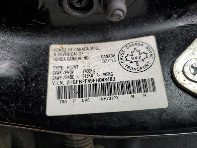 Photo 12 VIN: 2HGFB2F49FH048483 - HONDA CIVIC 