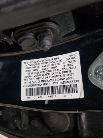 Photo 9 VIN: 2HGFB2F50CH566292 - HONDA CIVIC LX 