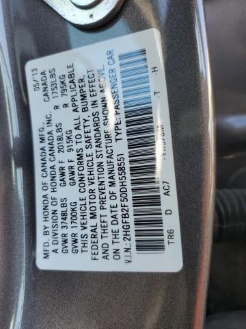 Photo 11 VIN: 2HGFB2F50DH558551 - HONDA CIVIC LX 