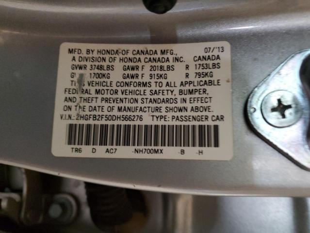 Photo 11 VIN: 2HGFB2F50DH566276 - HONDA CIVIC LX 