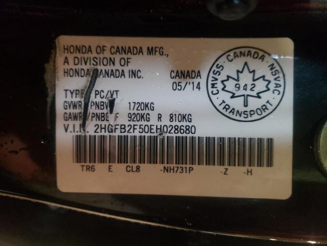 Photo 11 VIN: 2HGFB2F50EH028680 - HONDA CIVIC LX 