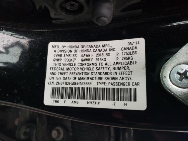 Photo 11 VIN: 2HGFB2F50EH523669 - HONDA CIVIC LX 