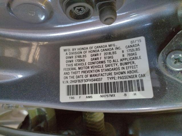 Photo 9 VIN: 2HGFB2F50FH544037 - HONDA CIVIC 