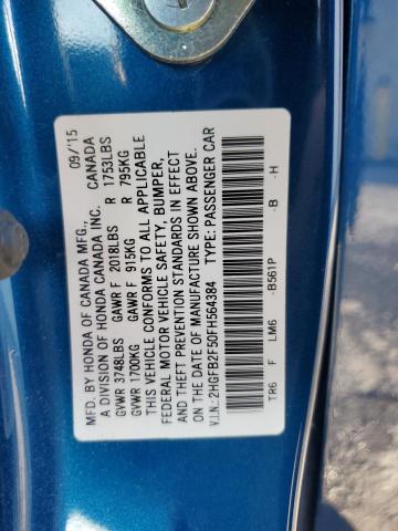 Photo 11 VIN: 2HGFB2F50FH564384 - HONDA CIVIC 