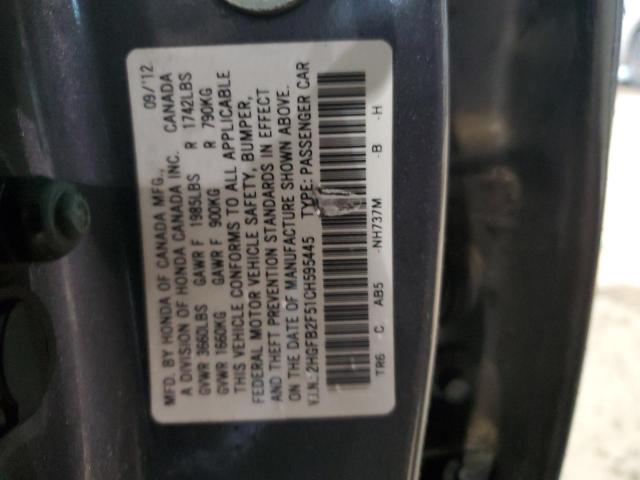 Photo 11 VIN: 2HGFB2F51CH595445 - HONDA CIVIC LX 