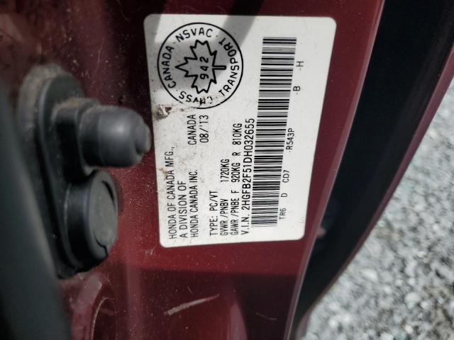 Photo 12 VIN: 2HGFB2F51DH032655 - HONDA CIVIC 