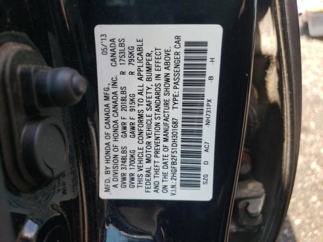 Photo 11 VIN: 2HGFB2F51DH301687 - HONDA CIVIC LX 