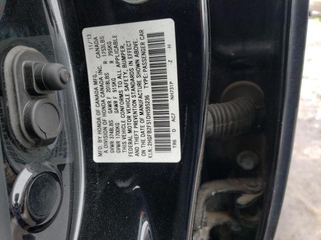 Photo 12 VIN: 2HGFB2F51DH595236 - HONDA CIVIC LX 