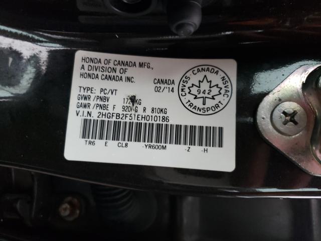 Photo 9 VIN: 2HGFB2F51EH010186 - HONDA CIVIC LX 