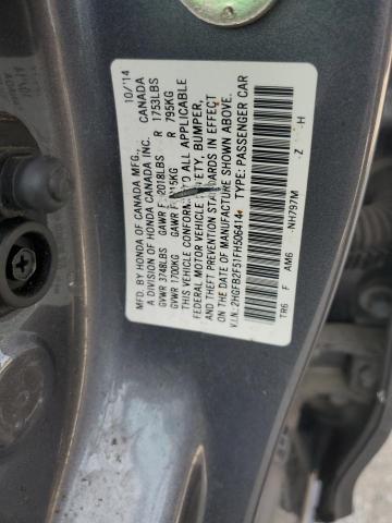 Photo 11 VIN: 2HGFB2F51FH506414 - HONDA CIVIC LX 