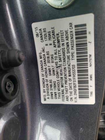 Photo 9 VIN: 2HGFB2F51FH553703 - HONDA CIVIC LX 