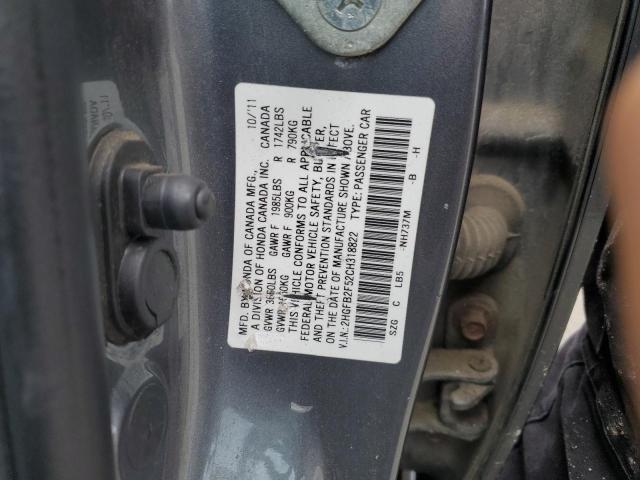 Photo 12 VIN: 2HGFB2F52CH318822 - HONDA CIVIC LX 