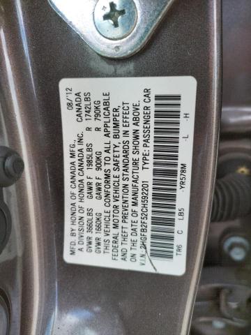 Photo 9 VIN: 2HGFB2F52CH592201 - HONDA CIVIC LX 