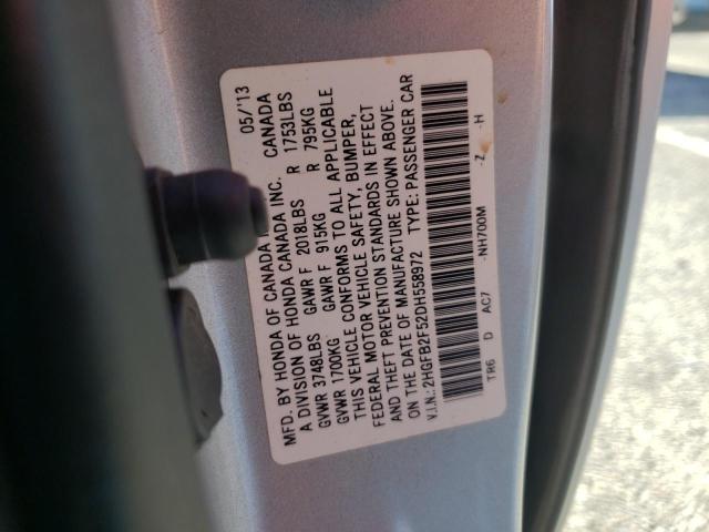 Photo 9 VIN: 2HGFB2F52DH558972 - HONDA CIVIC LX 