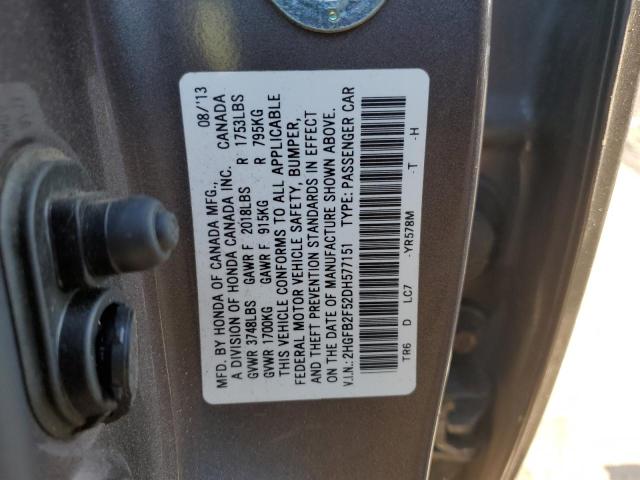 Photo 11 VIN: 2HGFB2F52DH577151 - HONDA CIVIC 