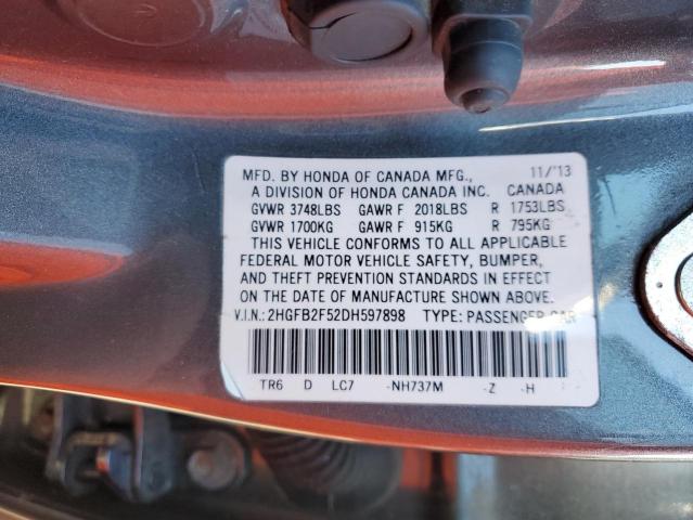 Photo 11 VIN: 2HGFB2F52DH597898 - HONDA CIVIC 