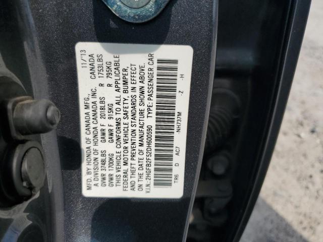 Photo 11 VIN: 2HGFB2F52DH600590 - HONDA CIVIC LX 