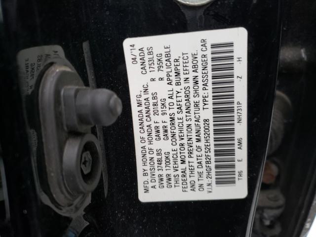 Photo 9 VIN: 2HGFB2F52EH520028 - HONDA CIVIC LX 