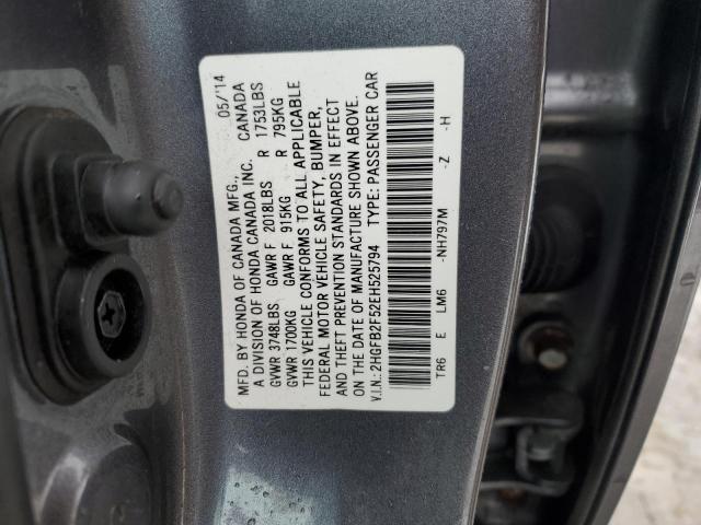 Photo 11 VIN: 2HGFB2F52EH525794 - HONDA CIVIC 