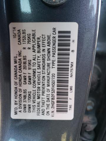 Photo 9 VIN: 2HGFB2F52FH507720 - HONDA CIVIC LX 