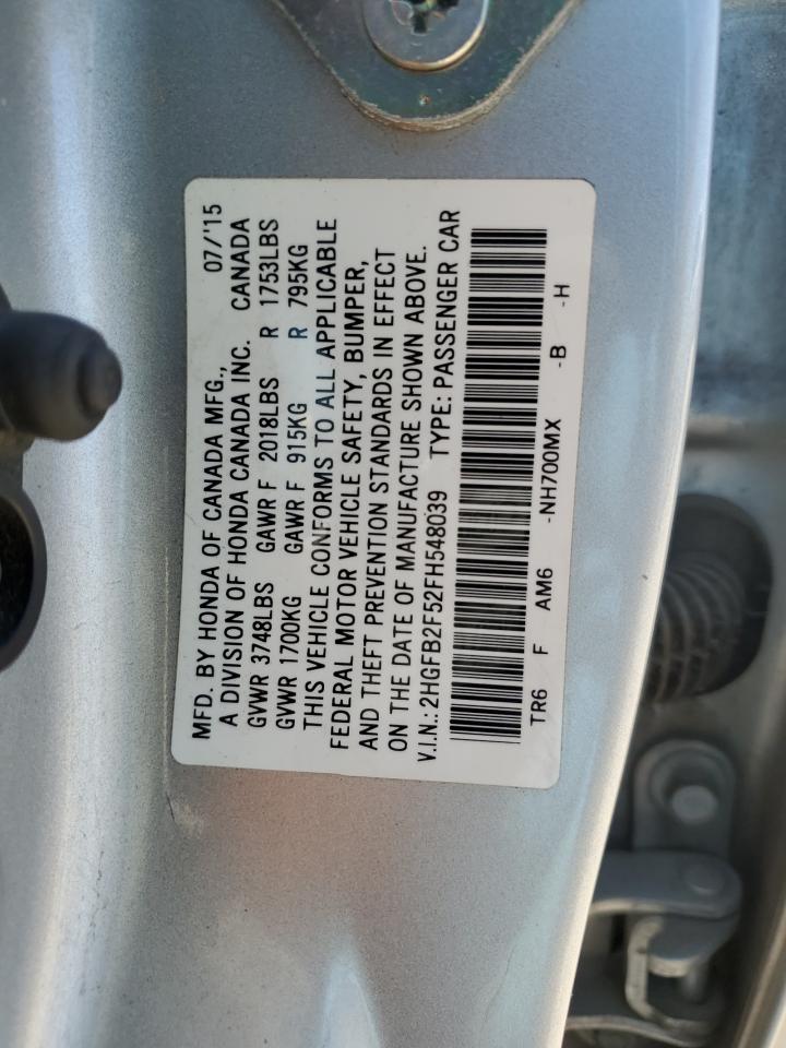 Photo 11 VIN: 2HGFB2F52FH548039 - HONDA CIVIC 