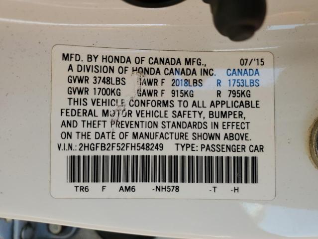 Photo 11 VIN: 2HGFB2F52FH548249 - HONDA CIVIC 