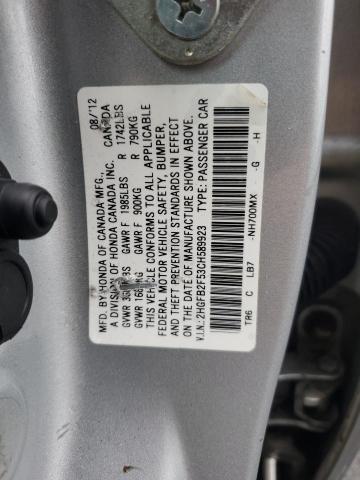 Photo 11 VIN: 2HGFB2F53CH589923 - HONDA CIVIC LX 