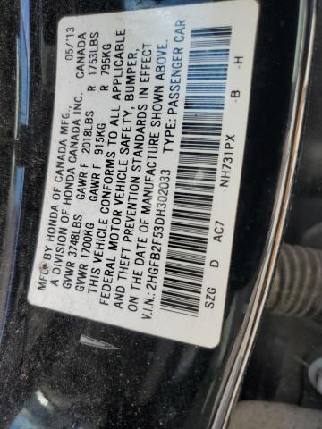 Photo 12 VIN: 2HGFB2F53DH302033 - HONDA CIVIC LX 