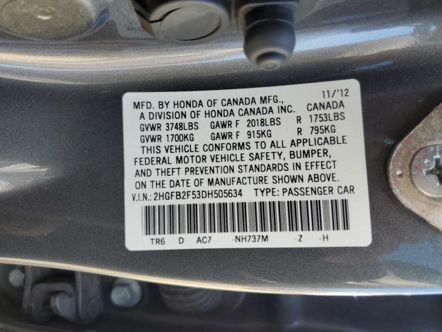 Photo 11 VIN: 2HGFB2F53DH505634 - HONDA CIVIC 