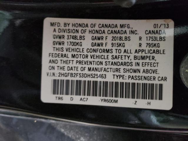 Photo 11 VIN: 2HGFB2F53DH525463 - HONDA CIVIC LX 